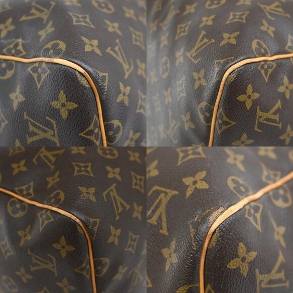 LOUIS VUITTON Keepall 55 Travel Hand Bag Monogram Leather Brown - Picture 10 of 14